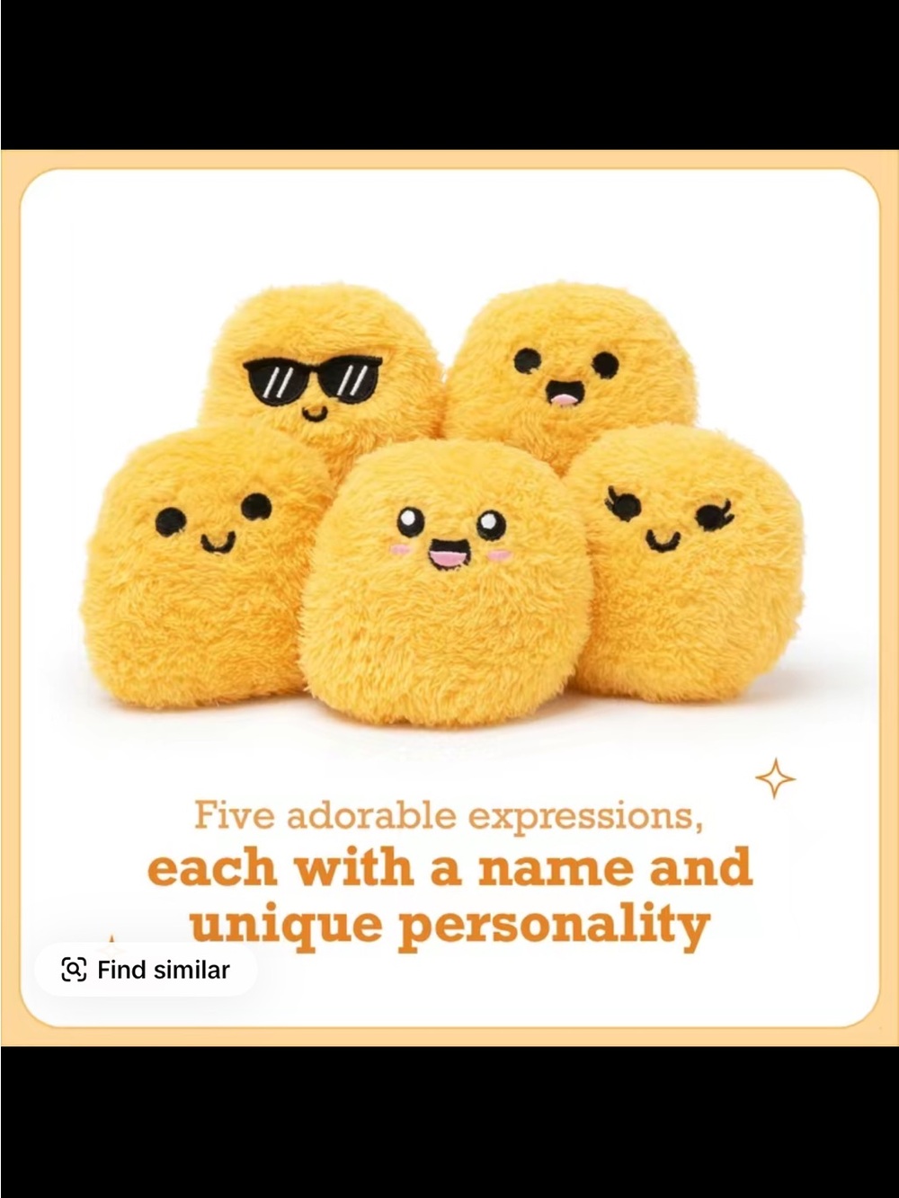 Emotional Support Nuggets Plush Set - Yellow Nuggets in Red Bowl - Picture 2 of 3